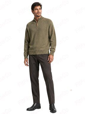 Tommy Bahama Men’s XXL Olive Green Quarter Zip Raglan Pullover Sweater